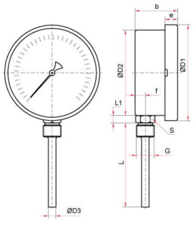 термометры биметаллические специальных (с пружиной) Тип БТ, серия 220 поверка